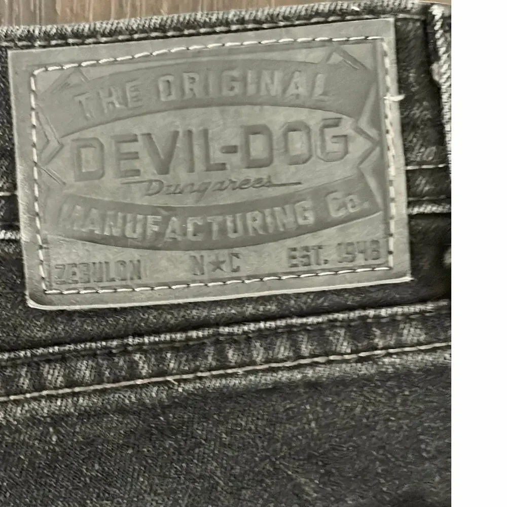 Devil Dog mens denim jeans black 38x32  comfort classic American vintage style